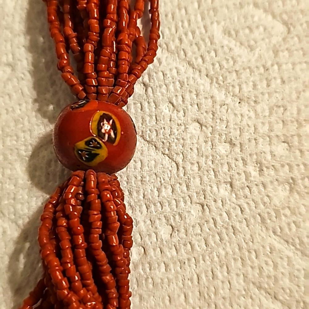 Beautiful Multiple Red String Necklace - image 5